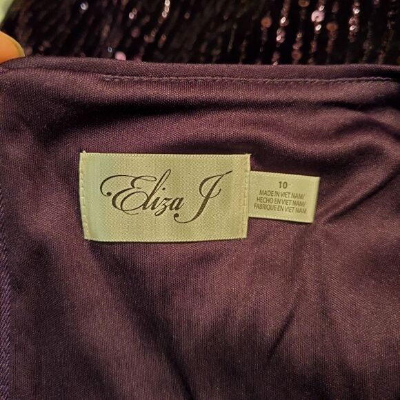 Eliza J Purple Plum Sparkle Sequin Cocktail Minidress 10 - Picture 7 of 9